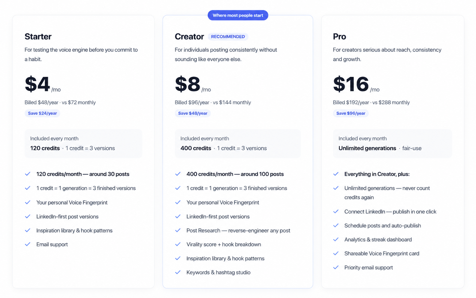 PostPro AI — Pricing plans